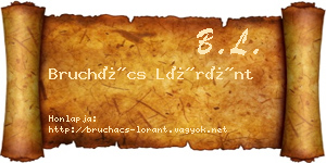 Bruchács Lóránt névjegykártya